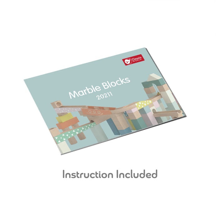 Classic World: Wooden Marble Blocks Construction Set