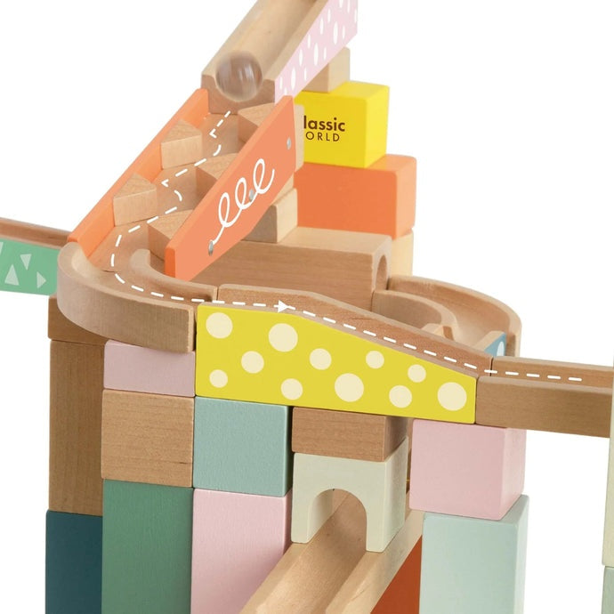 Classic World: Wooden Marble Blocks Construction Set