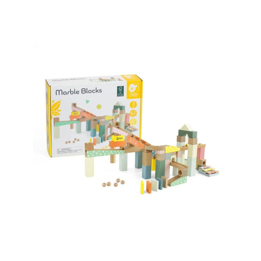 Classic World: Wooden Marble Blocks Construction Set