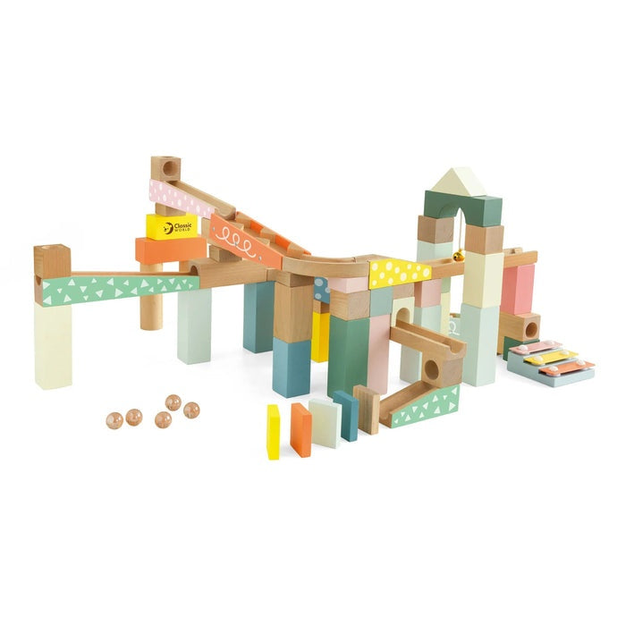 Classic World: Wooden Marble Blocks Construction Set