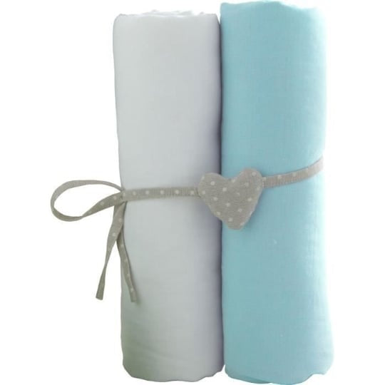 Set of 2 Premium Cotton Fitted Baby Sheets
