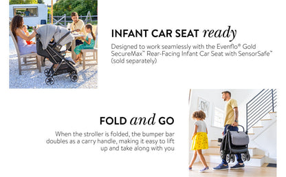 Evenflo Gold Otto Self-Folding Stroller Moonstone Gray
