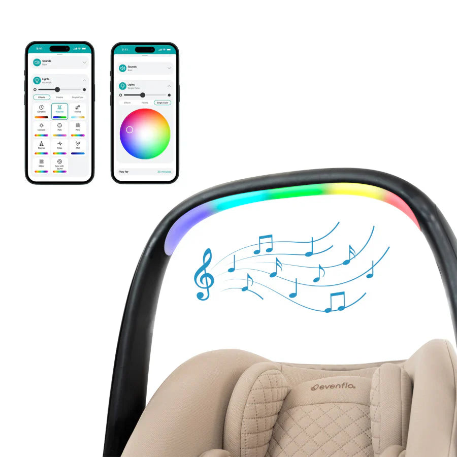 Evenflo Revolve180 LiteMax NXT Rotational Infant Car Seat with SensorySoothe