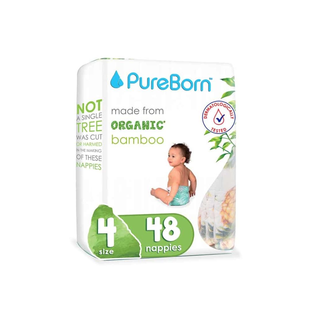 PureBorn Disposable Baby Diapers Size 4-Pineapple Print