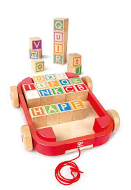 Hape Pull-Along Cart with Stacking Blocks