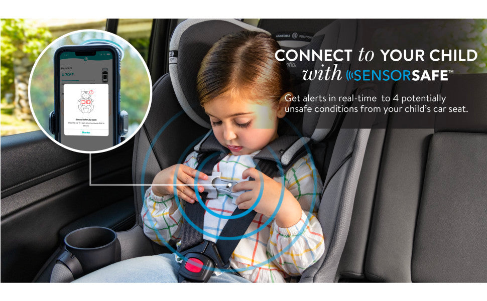 Evenflo Revolve360 Slim 2-in-1 Rotational Car Seat with SensorSafe obsidian black