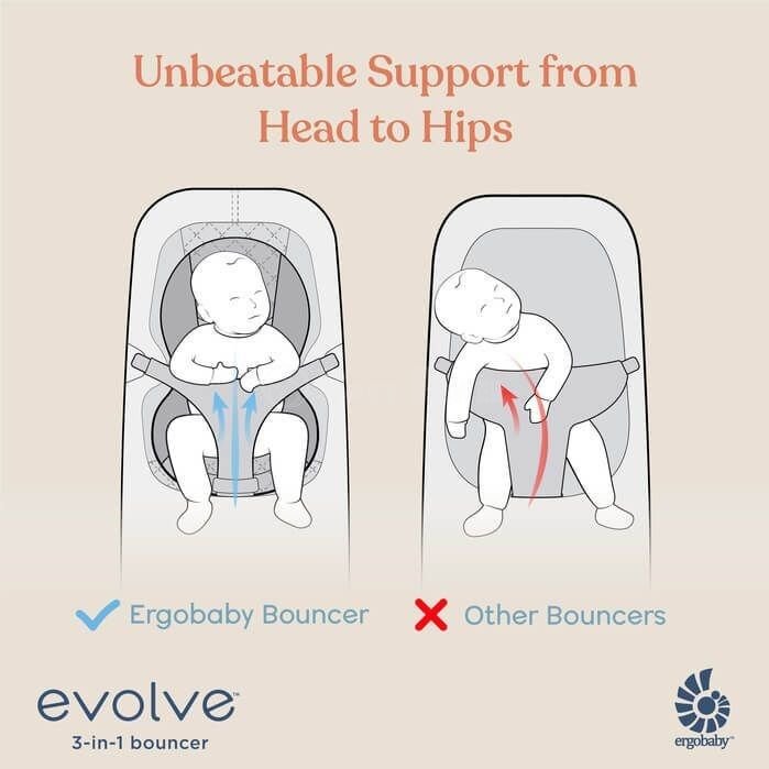 Ergobaby: Evolve 3-in-1 Bouncer & Rocking Chair - Cream