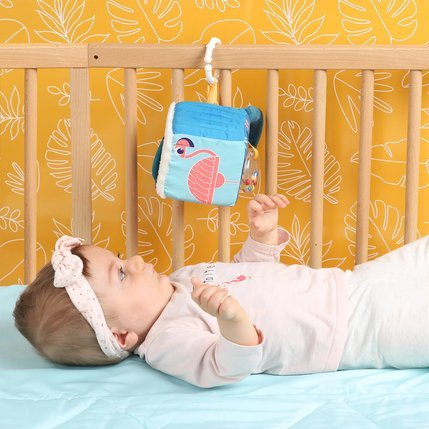 LUDI: Cube Tissus Feuille - Soft Sensory Activity Cube