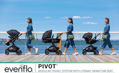 Evenflo Pivot Modular Travel System with LiteMax Infant Car Seat Casual Gray