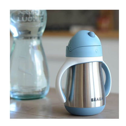 Beaba Stainless Steel Straw Cup 250ml - Windy Blue