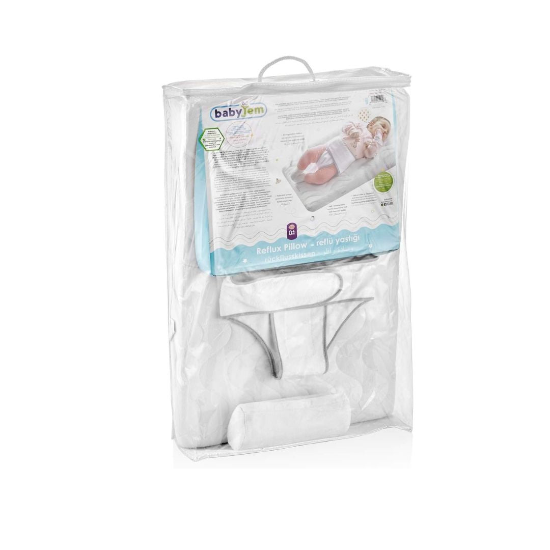 Babyjem Baby Reflux Pillow with Support – White
