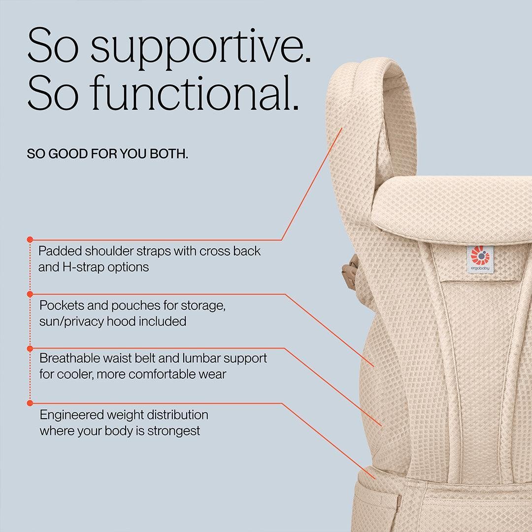 Ergobaby: Omni Deluxe Baby Carrier - All-in-One SoftFlex Mesh (Natural Beige)