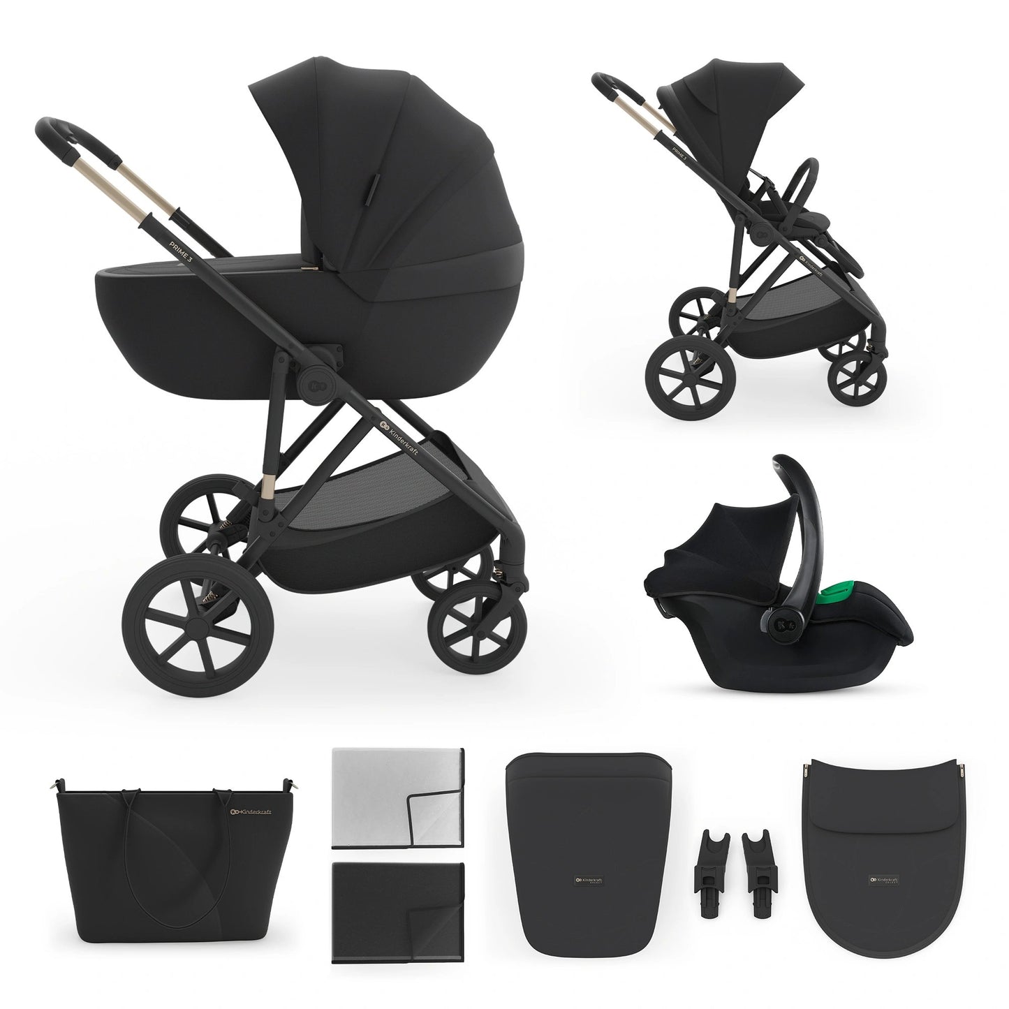 Kinderkraft: PRIME 3-in-1 Multifunctional Stroller System