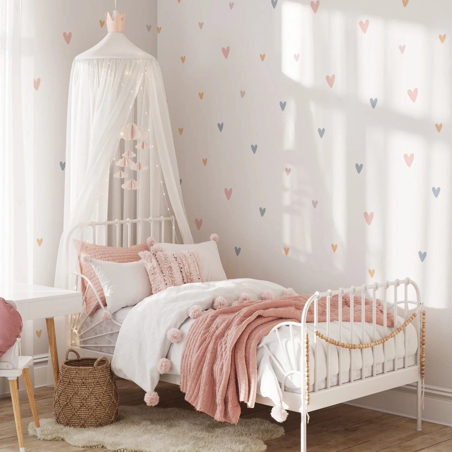 SIPO: Nursery Wall Decals - Soft Pastel Hearts