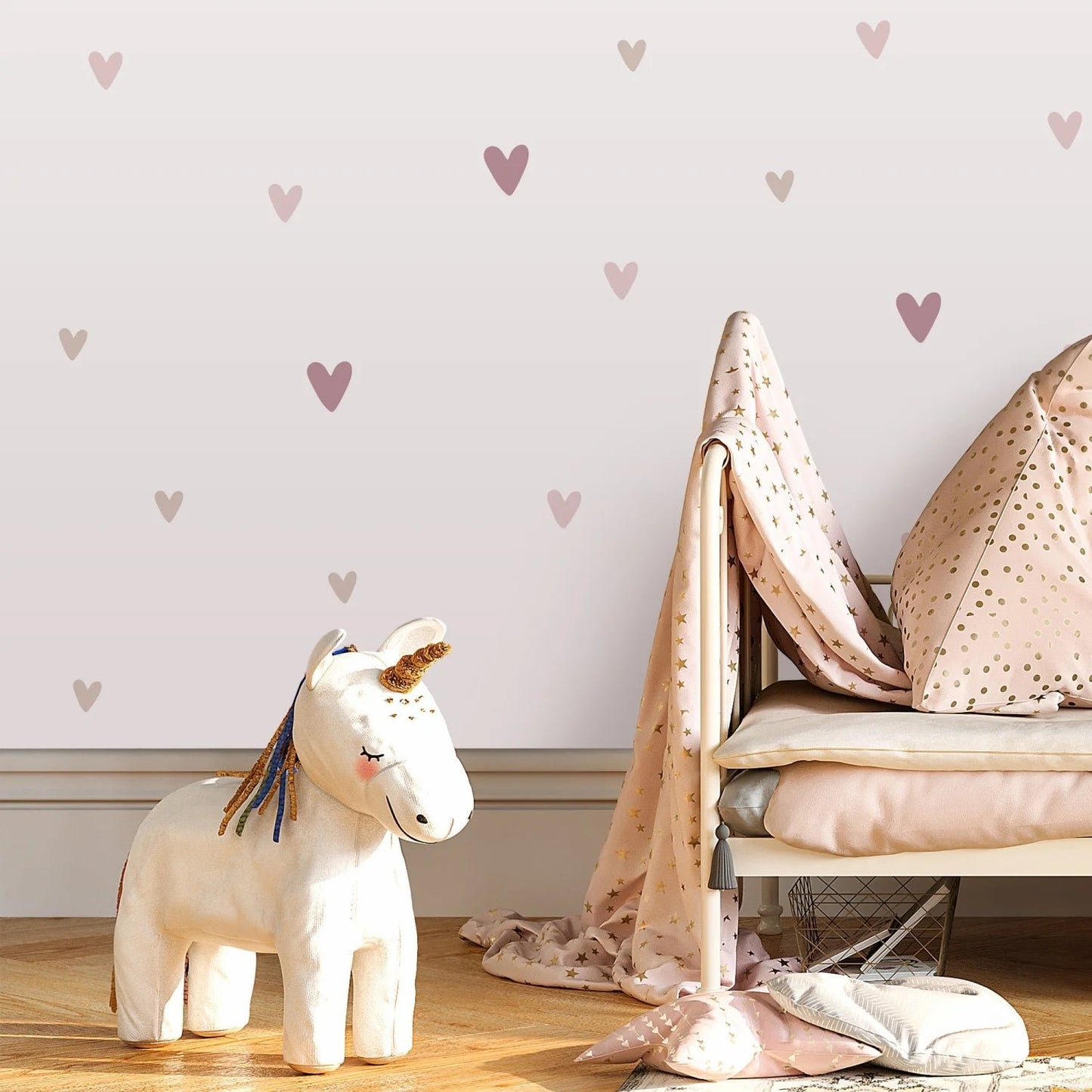 SIPO: Nursery Wall Decals - Soft Pastel Hearts