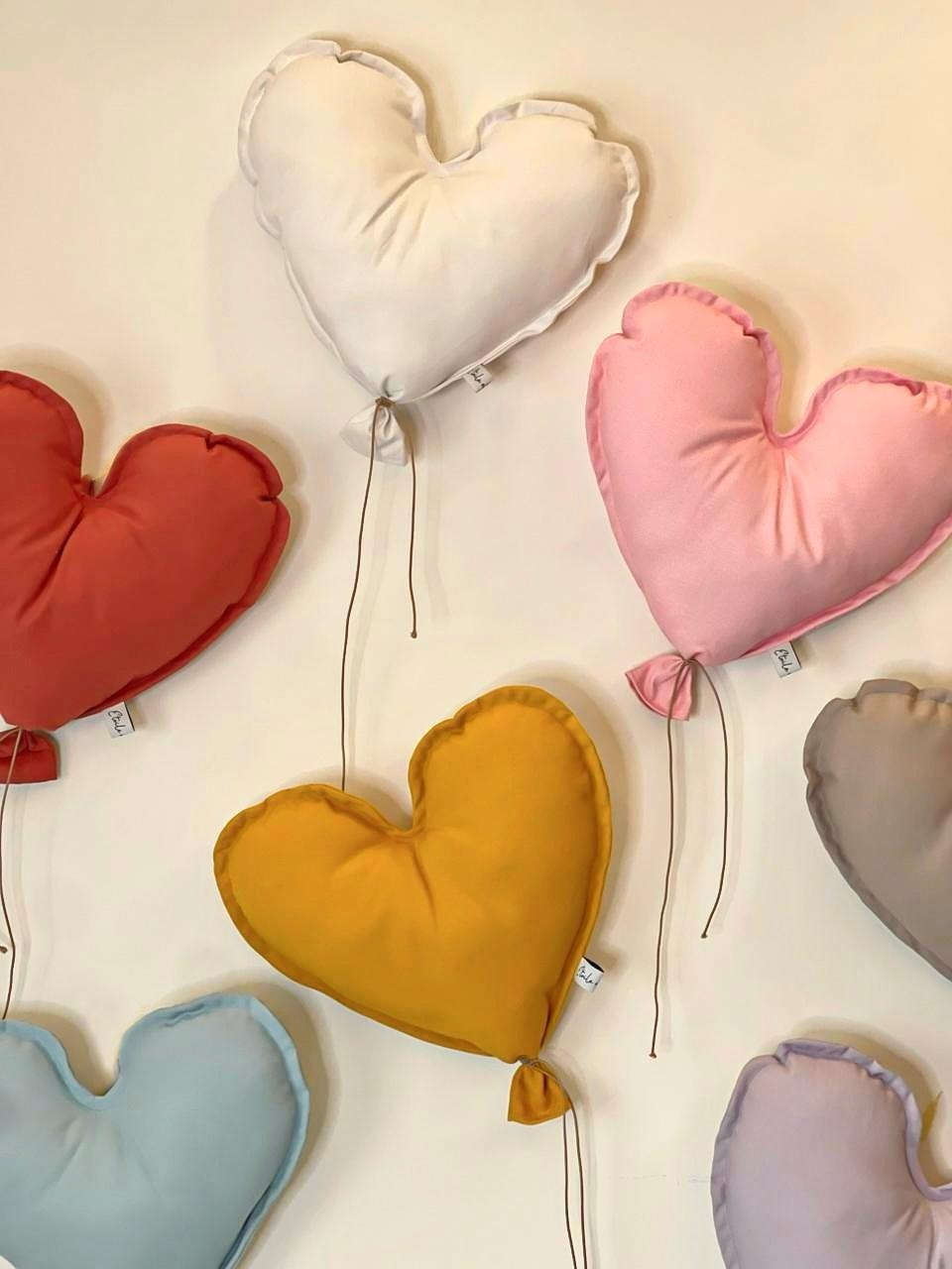 Blue Heart-Shaped Balloon Pillow