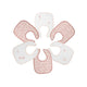 Trois Kilos Sept 6-Pack First Age Baby Bibs – White & Pink