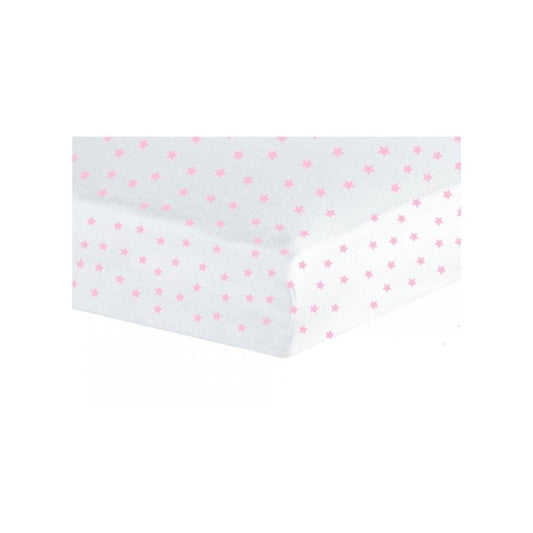 Trois Kilos Sept Fitted Crib Sheet – Star Pink (70 x 140 cm)