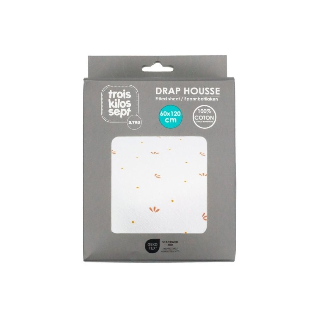 Trois Kilos Sept Gatsby Fitted Crib Sheet – Ecru (70 x 140 cm)