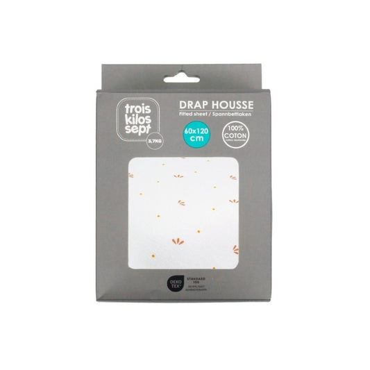 Trois Kilos Sept Gatsby Fitted Crib Sheet – Ecru (70 x 140 cm)