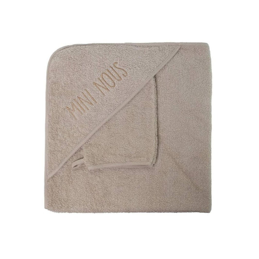 Trois Kilos Sept: "Mini Nous" Hooded Baby Towel & Mitt Set – Sable