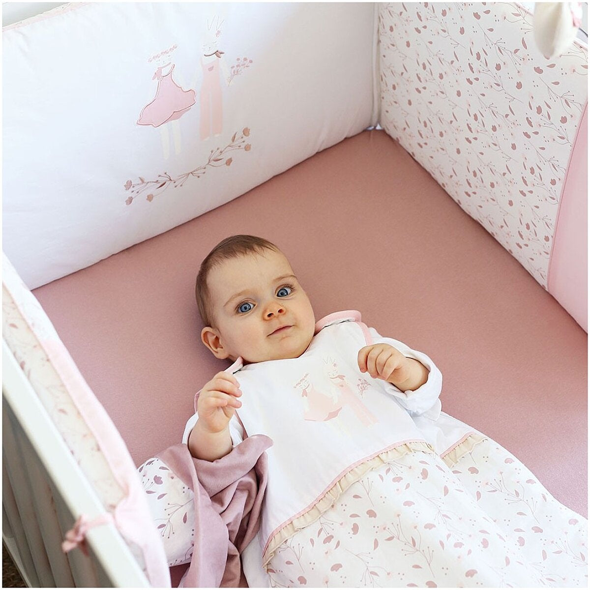 Trois Kilos Sept Rose et Lili Crib Bumper (40 x 180 cm)