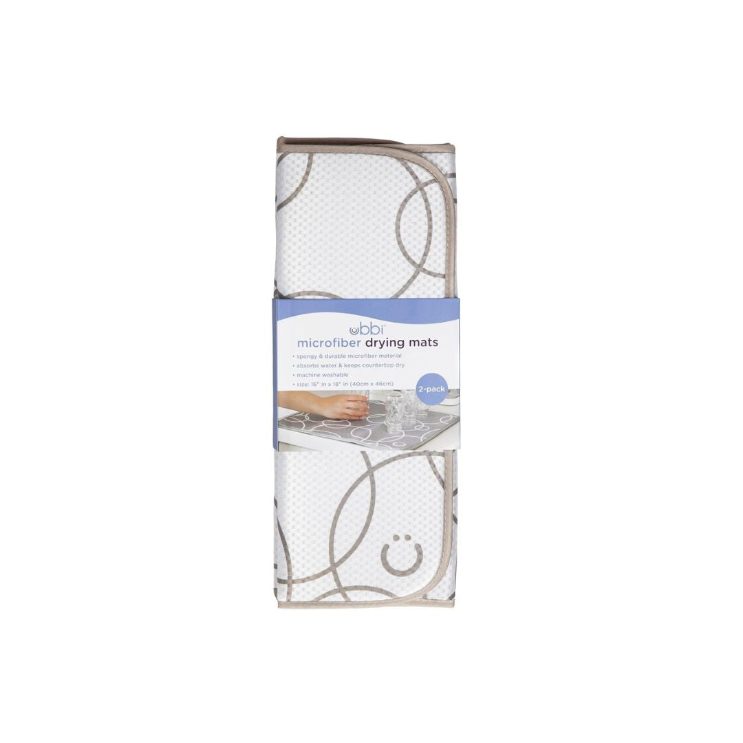 Ubbi Microfiber Dish Drying Mats – Taupe (Pack of 2)