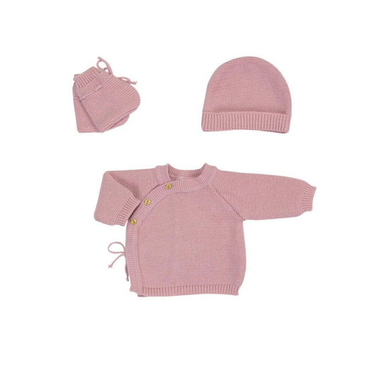 Trois Kilos Sept: 3-Piece Newborn Set – Rose (0–1 Month)