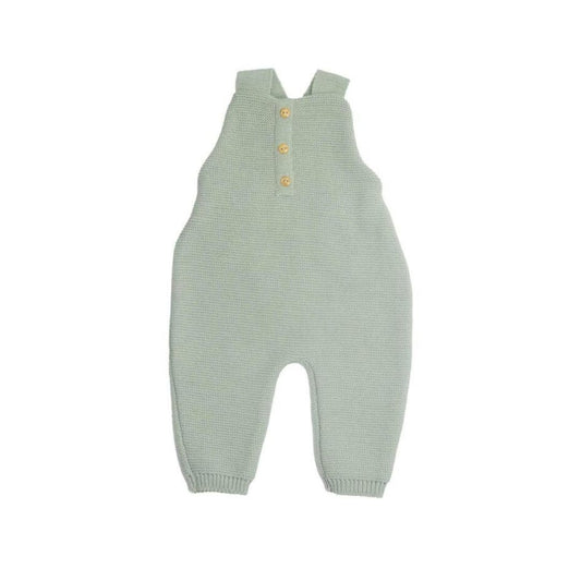 Trois Kilos Sept Olive Green Knit Overalls – 1/3 Months