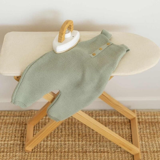 Trois Kilos Sept Olive Green Knit Overalls – 1/3 Months