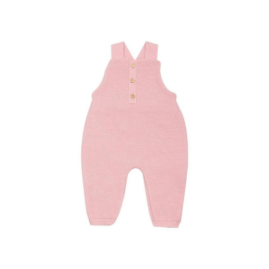 Trois Kilos Sept Rose Knit Overalls – 1/3 Months