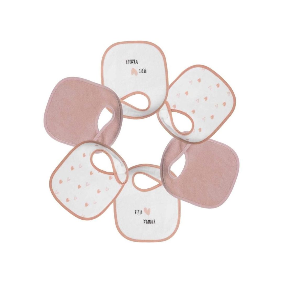 Trois Kilos Sept: 6-Pack Newborn Bibs – Blanc & Rose