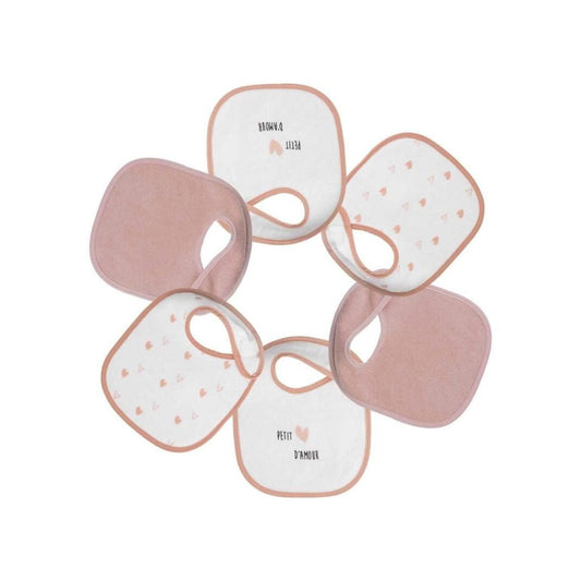 Trois Kilos Sept: 6-Pack Newborn Bibs – Blanc & Rose