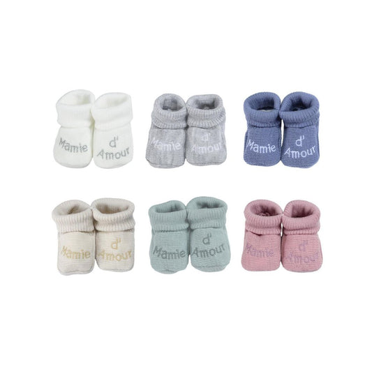 Trois Kilos Sep Mamie d'Amour Newborn Booties – Multicolored