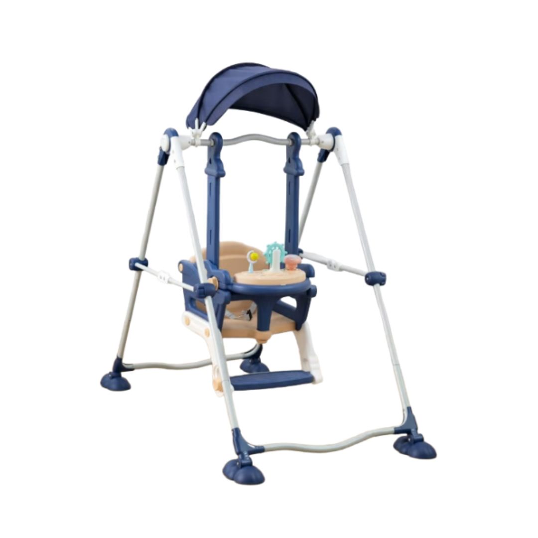 Baby Swing Chair with Canopy & Interactive Toy Tray