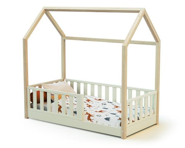 Jurababy: Toit Cabane SONHO Mini (70 x 140 cm) - Wooden House Bed Canopy Roof Frame
