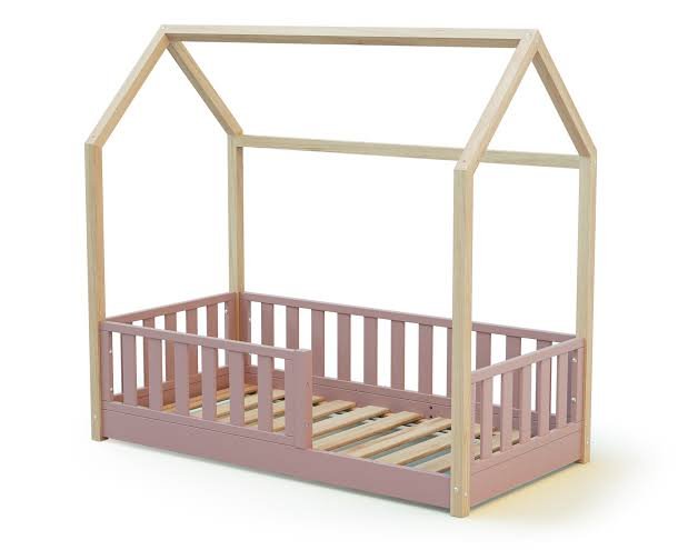 Jurababy: Toit Cabane SONHO Mini (70 x 140 cm) - Wooden House Bed Canopy Roof Frame