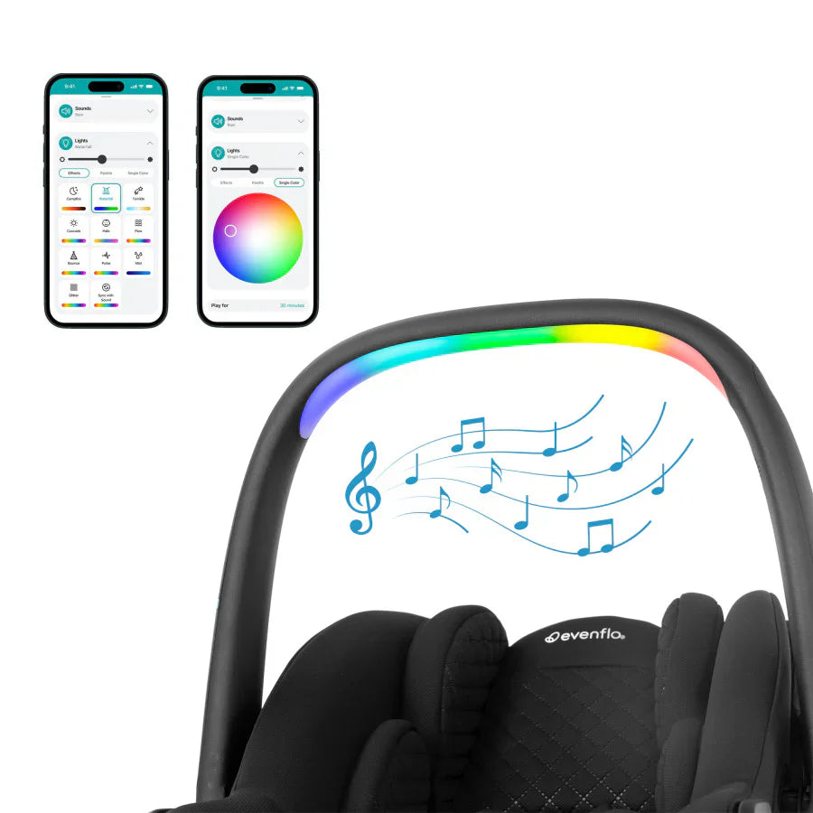 Evenflo Revolve180 LiteMax NXT Rotational Infant Car Seat with SensorySoothe