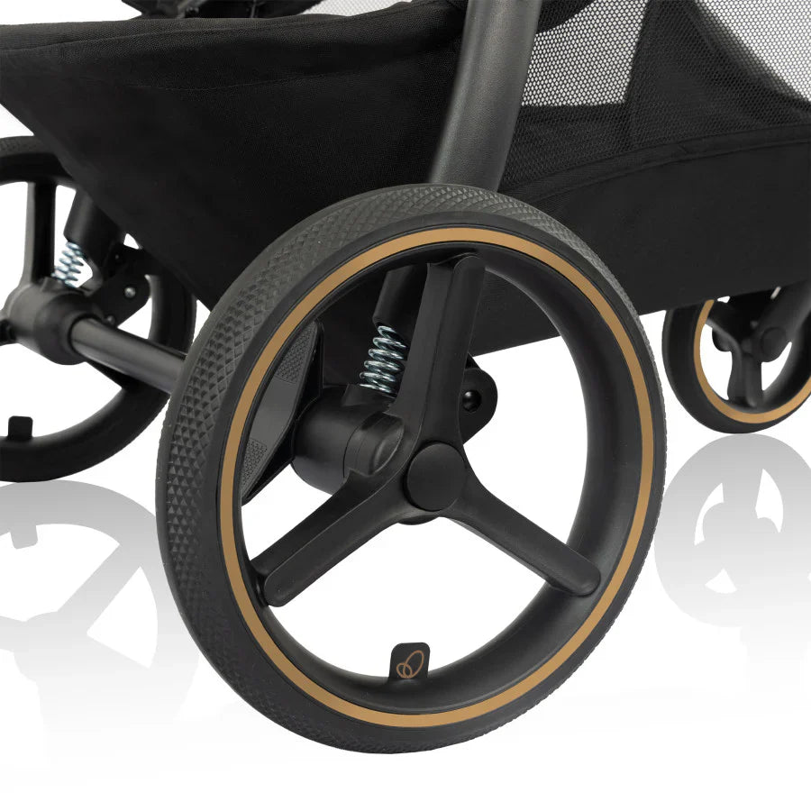 Evenflo Shyft Intuiti+ Travel System with Revolve180 LiteMax NXT &amp; SensorySoothe travertine