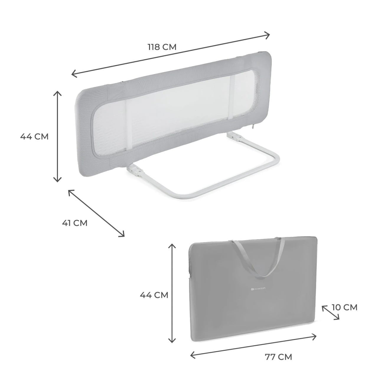 Kinderkraft: GUARD AND DREAM Bed Guard Rail (Light Grey)