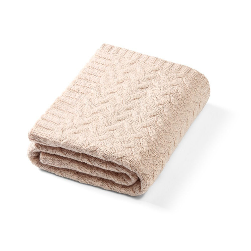 baby blanket merino wool knitted  light beige