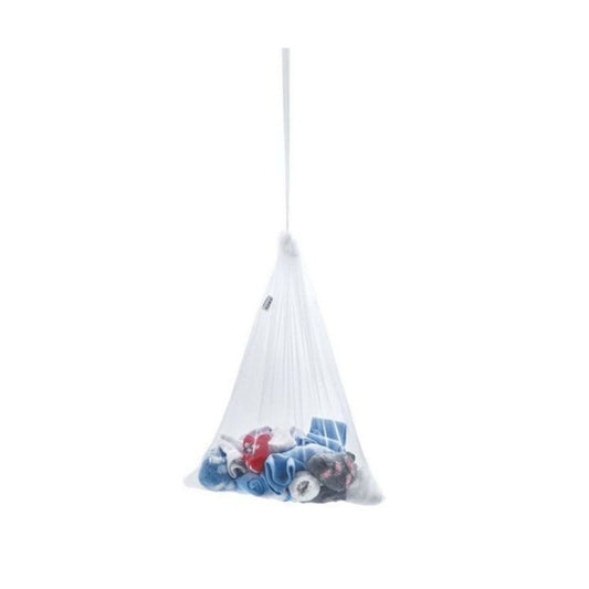 A white Babyjem mesh laundry bag for baby clothes with a secure zipper, sized 46x36 cm.