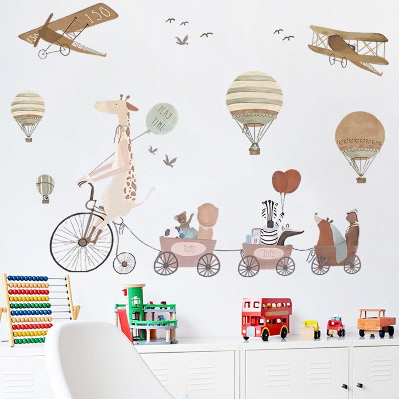 SIPO: Nursery Wall Decals - Giraffe on a Bicycle