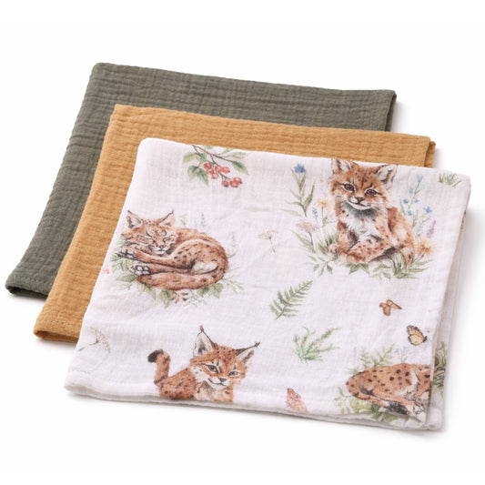 Koell: Three-Pack Muslin Diapers - "Rysie"