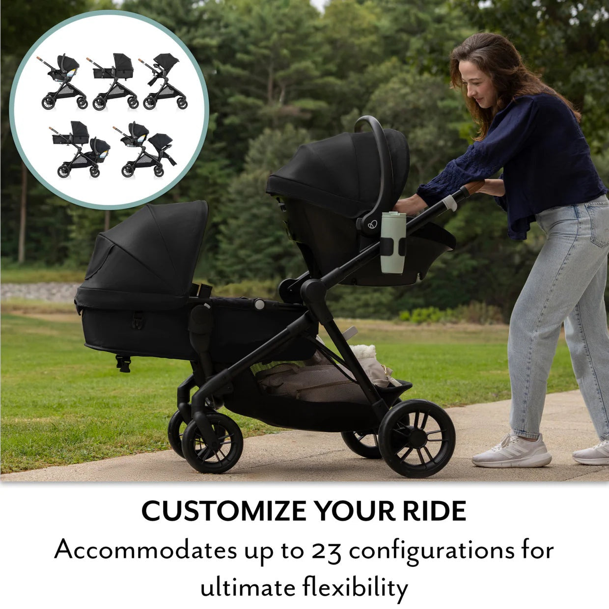Evenflo: Pivot Xpand NXT Travel System with LiteMax NXT Infant Car Seat | Single-to-Double Stroller