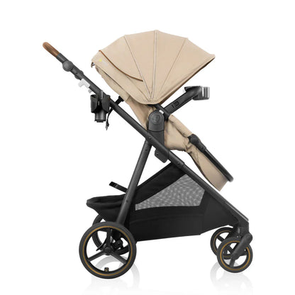 Evenflo Shyft Intuiti+ Travel System with Revolve180 LiteMax NXT &amp; SensorySoothe travertine