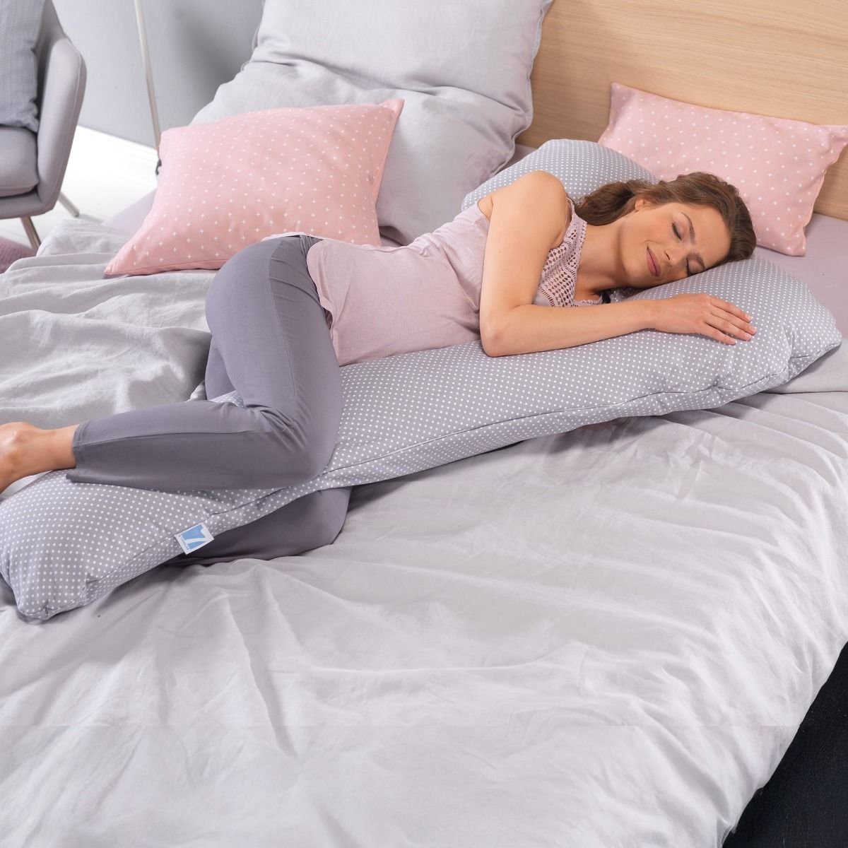 THERALINE my7 Body & Nursing Pillow – Melange Green Grey