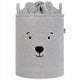 SIPO: Toy Basket XL Organizer 43L - Premium Bouclé Gray Teddy Bear