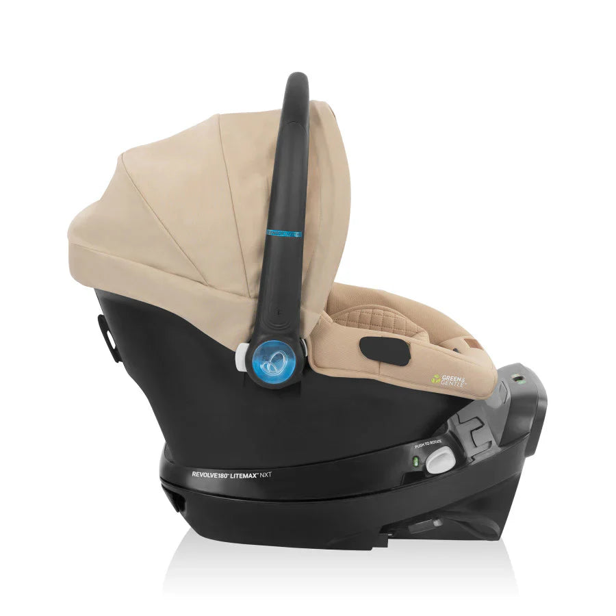Evenflo Shyft Intuiti+ Travel System with Revolve180 LiteMax NXT &amp; SensorySoothe travertine