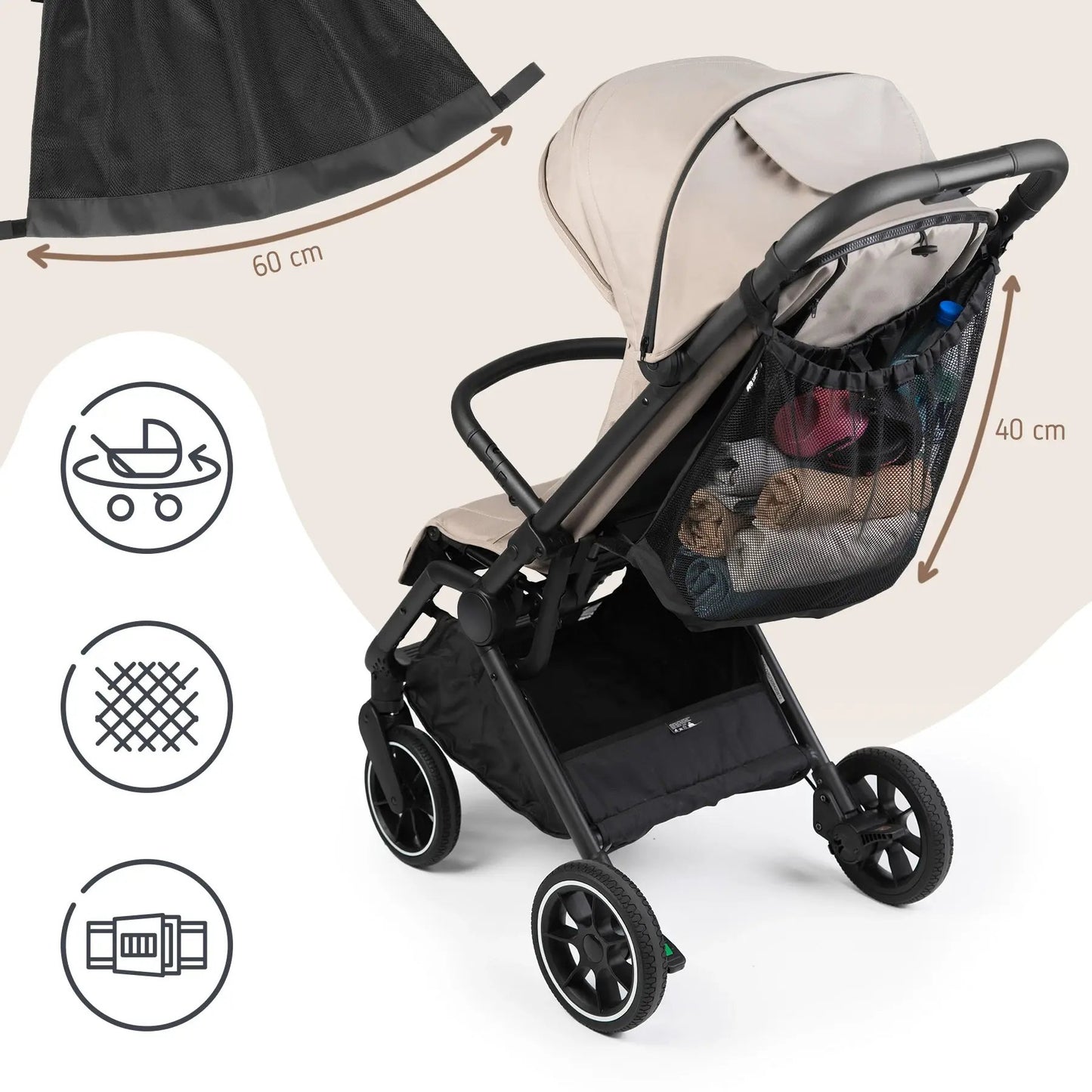 SIPO: Universal Mesh Stroller Organizer – XL Storage Bag